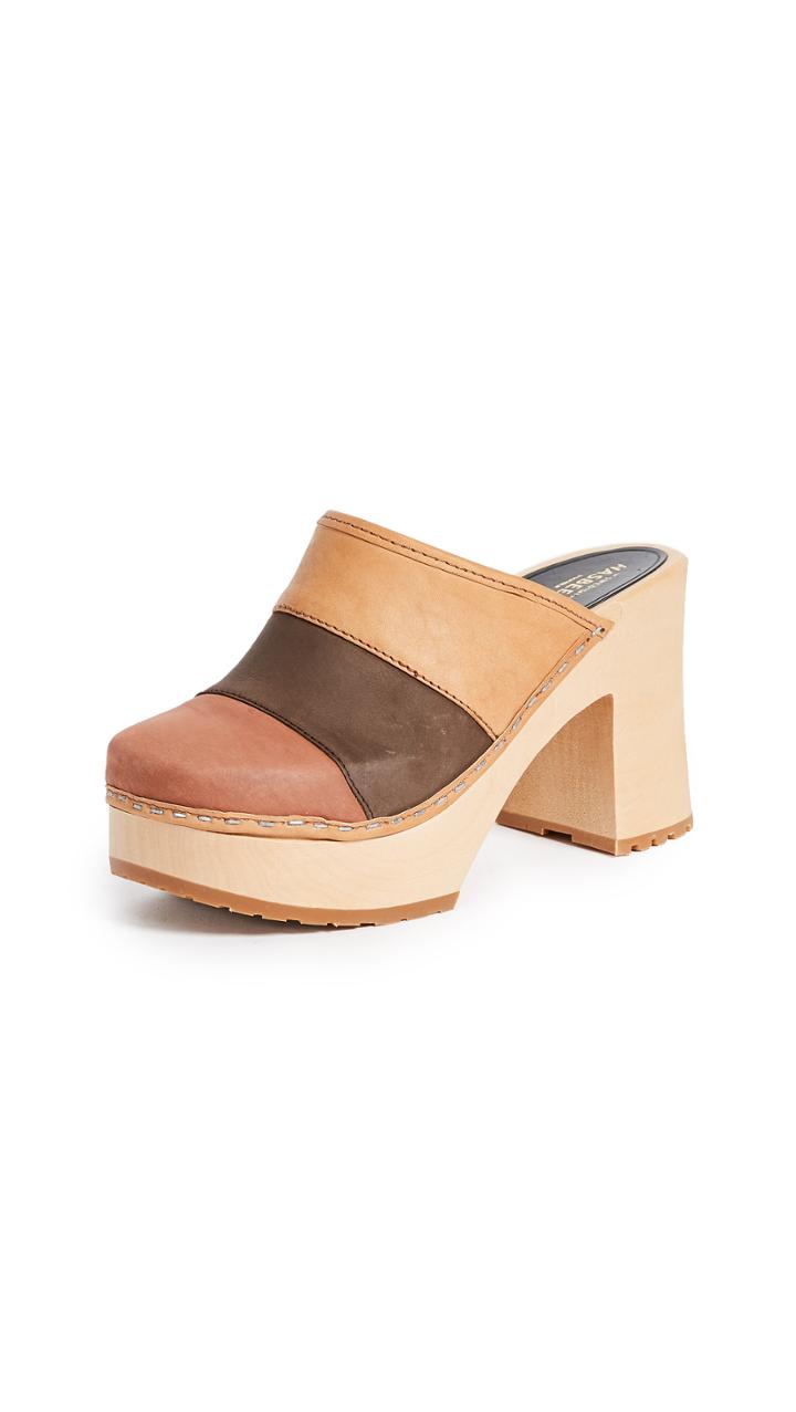 Swedish Hasbeens Multi Colored Clogs