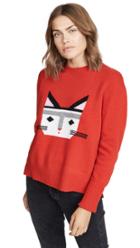 Markus Lupfer Megan Intarsia Cat Sweater