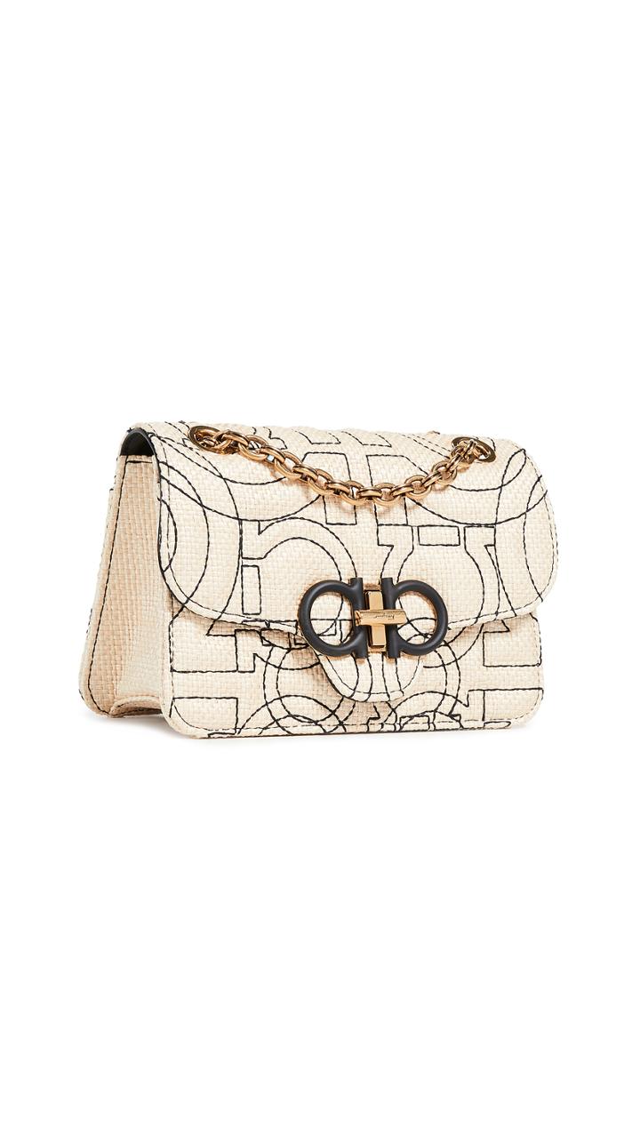 Salvatore Ferragamo Gancini Raffia Bag