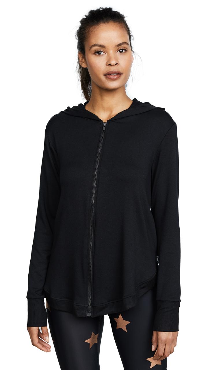 Terez Black Open Back High Low Hoodie