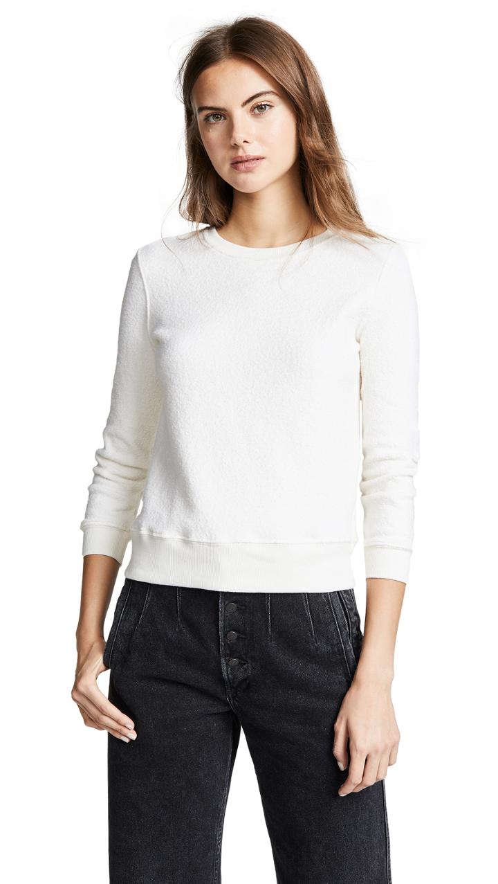 Enza Costa Cropped Shrunken Sweatshirt