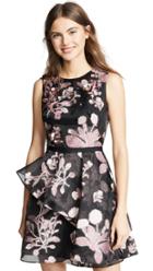 Marchesa Notte Floral 3d Embroidered Cocktail Dress
