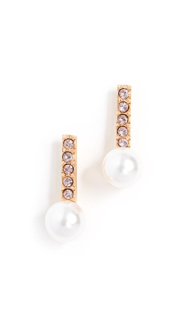 Oscar De La Renta Crystal Linear Drop Earrings