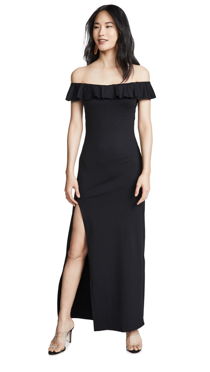 Susana Monaco Ruffle Slit Dress
