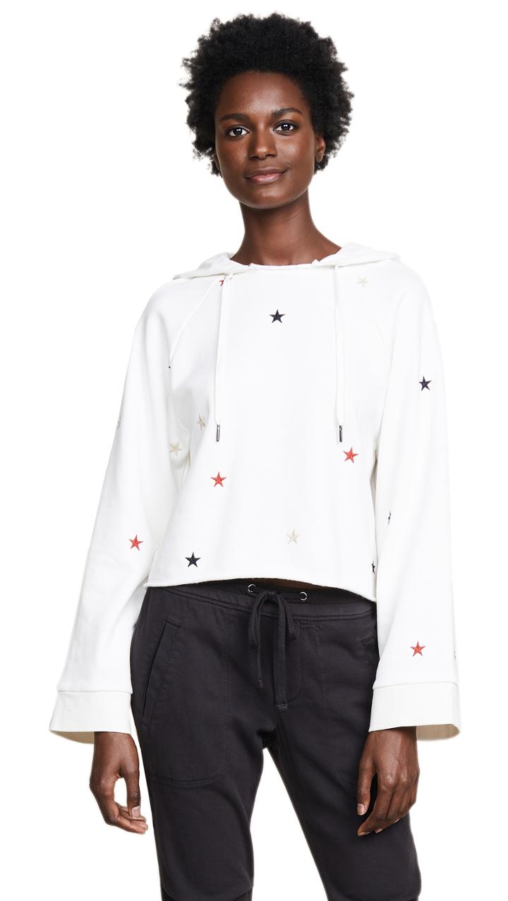 Pam Gela Cropped Hoodie With Embroidered Stars