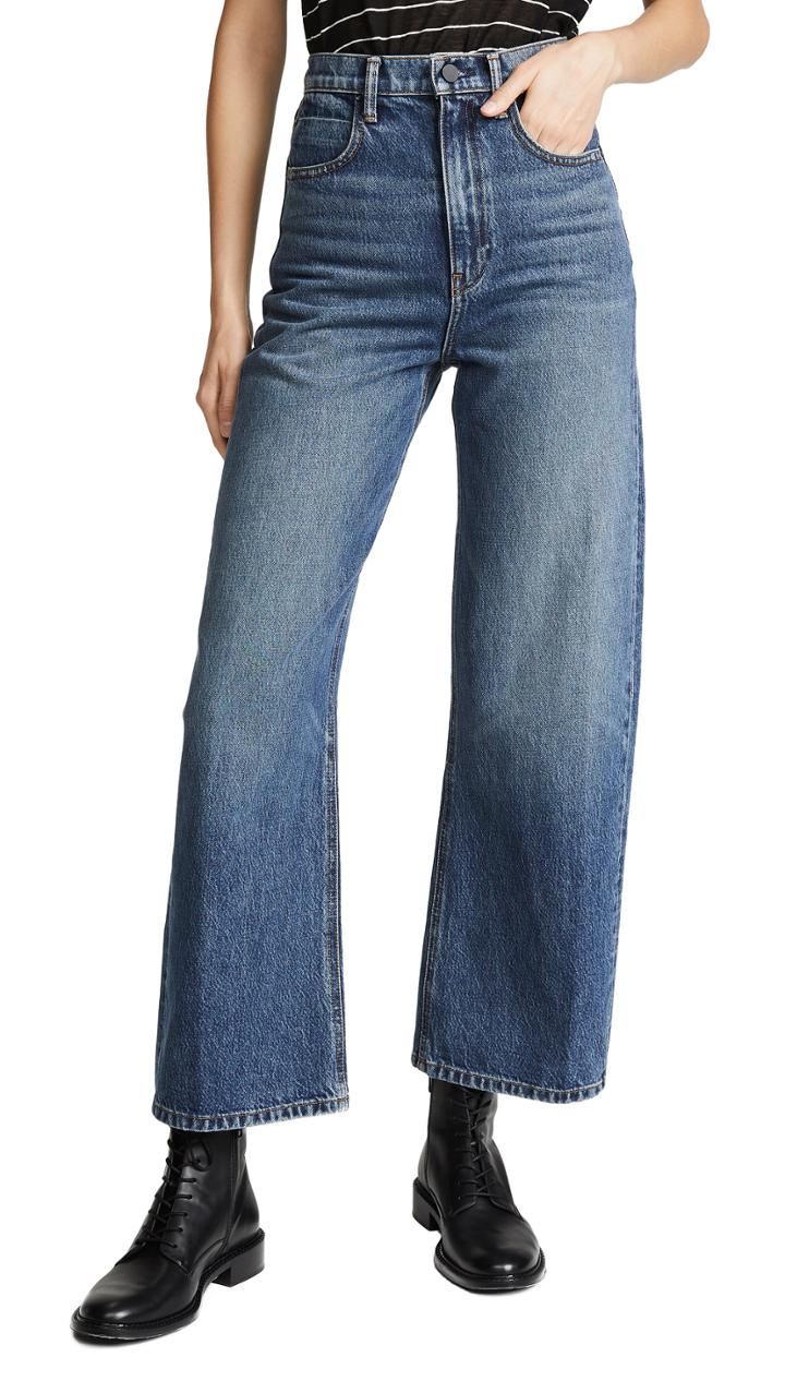 Denim X Alexander Wang Crush Wide Leg Jeans