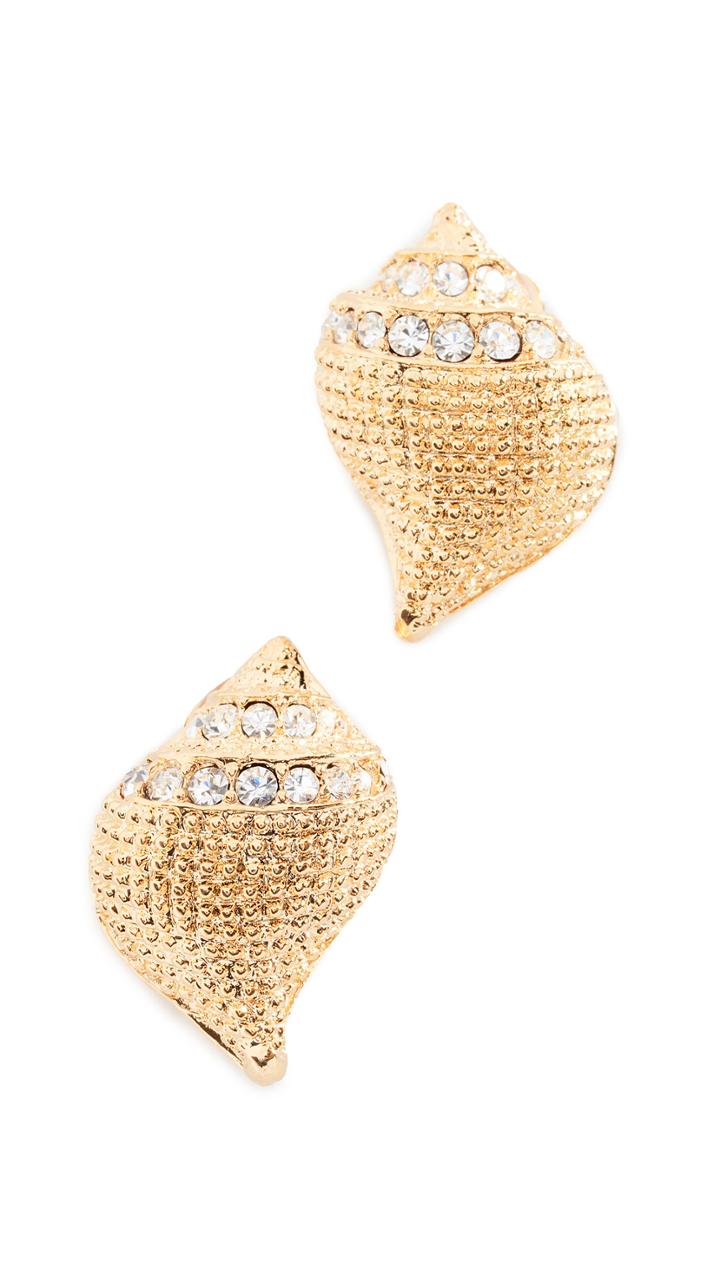 Kenneth Jay Lane Seashell Pave Earrings