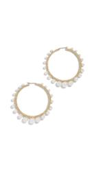 Rebecca Minkoff Morroco Pearl Hoop Earrings
