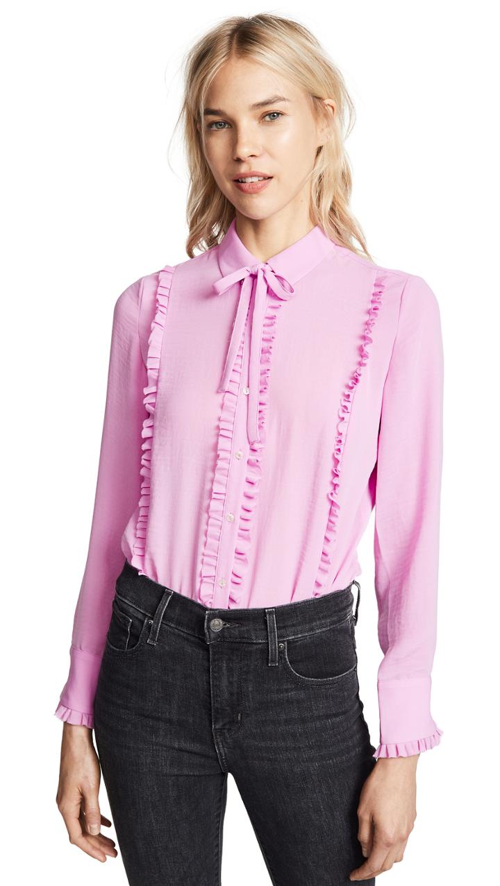 Scotch Soda Maison Scotch Ruffle Button Down Shirt