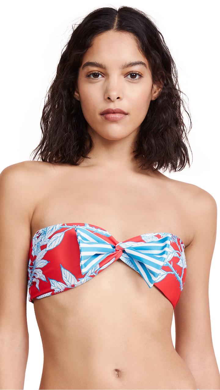 Palmacea Turquoise Garden Bikini Top