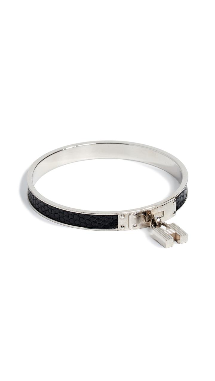 What Goes Around Comes Around Hermes Black Silver Kelly Bangle