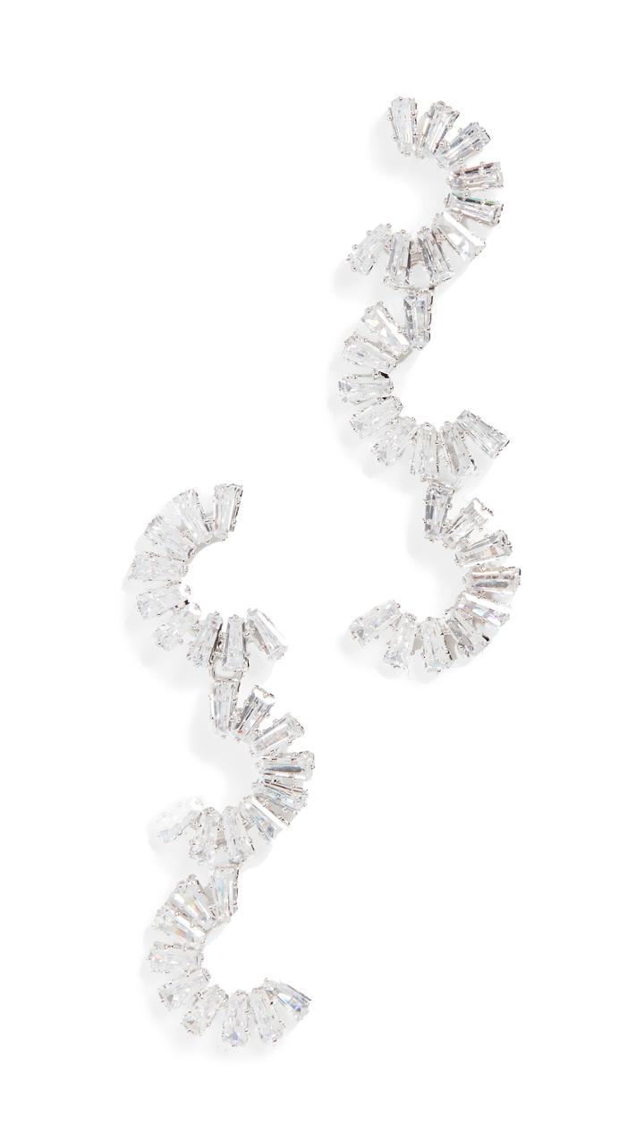 Jules Smith Crystal Half Moon Earrings