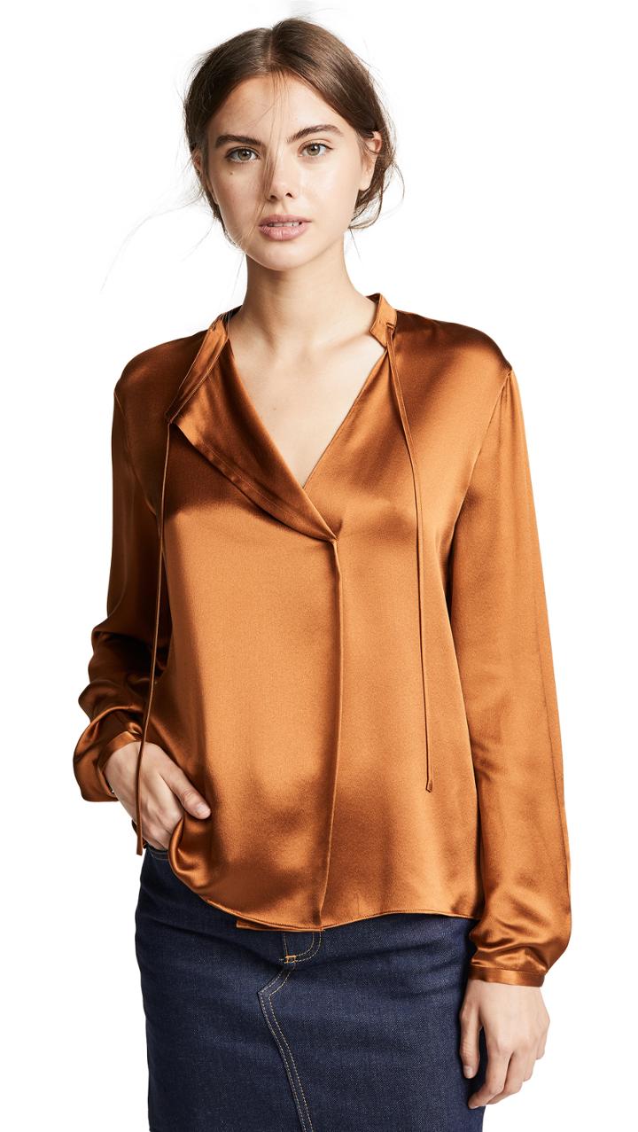 Vince Tie Neck Popover