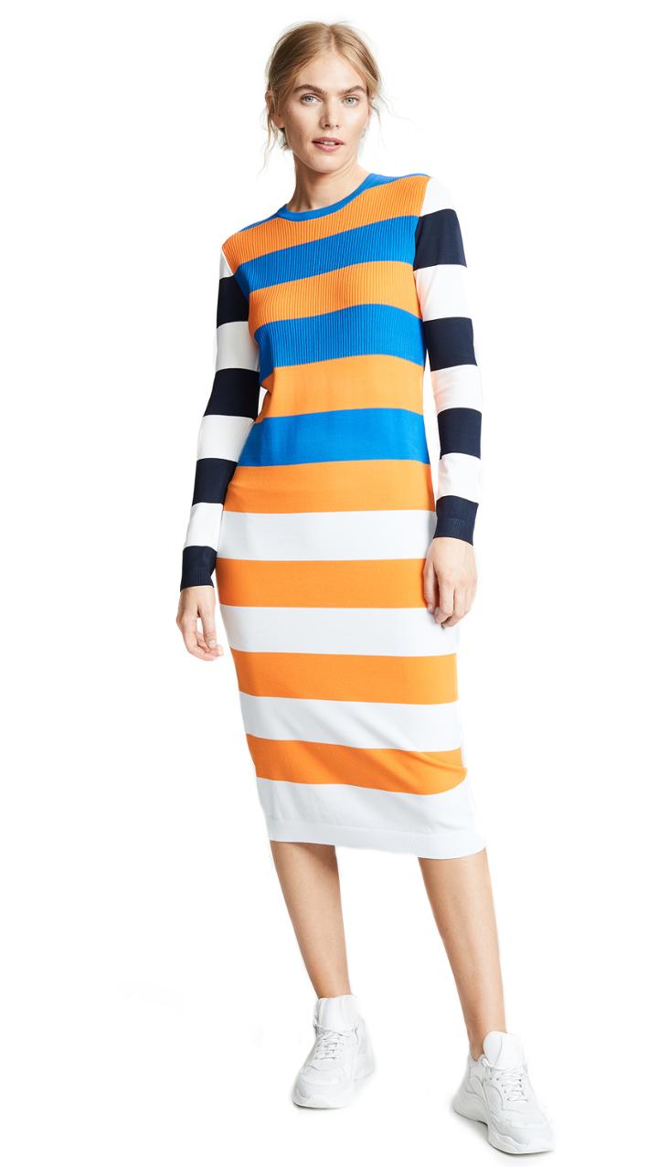 Tory Sport Broad Stripe Tech Knit Dress