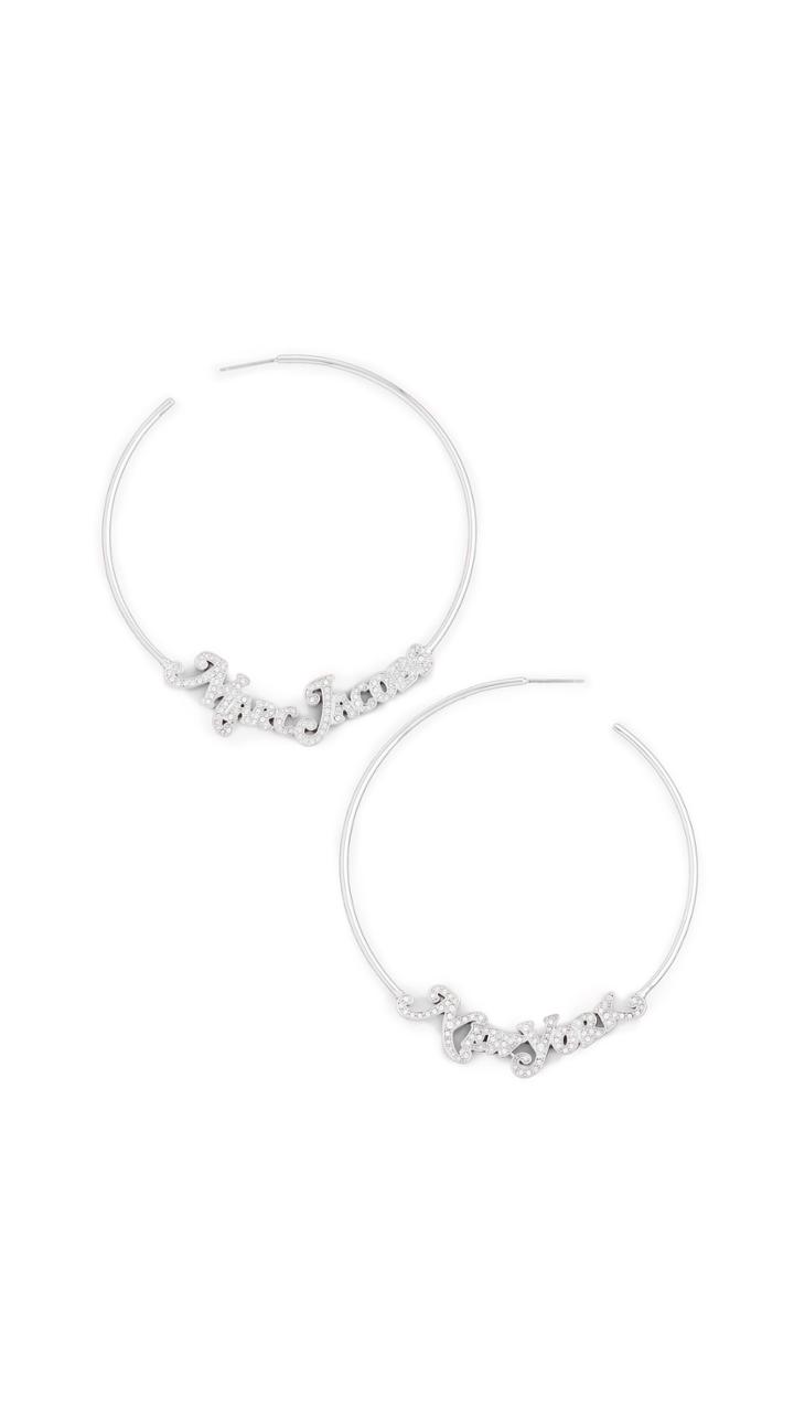 Marc Jacobs The New York Logo Hoop Earrings