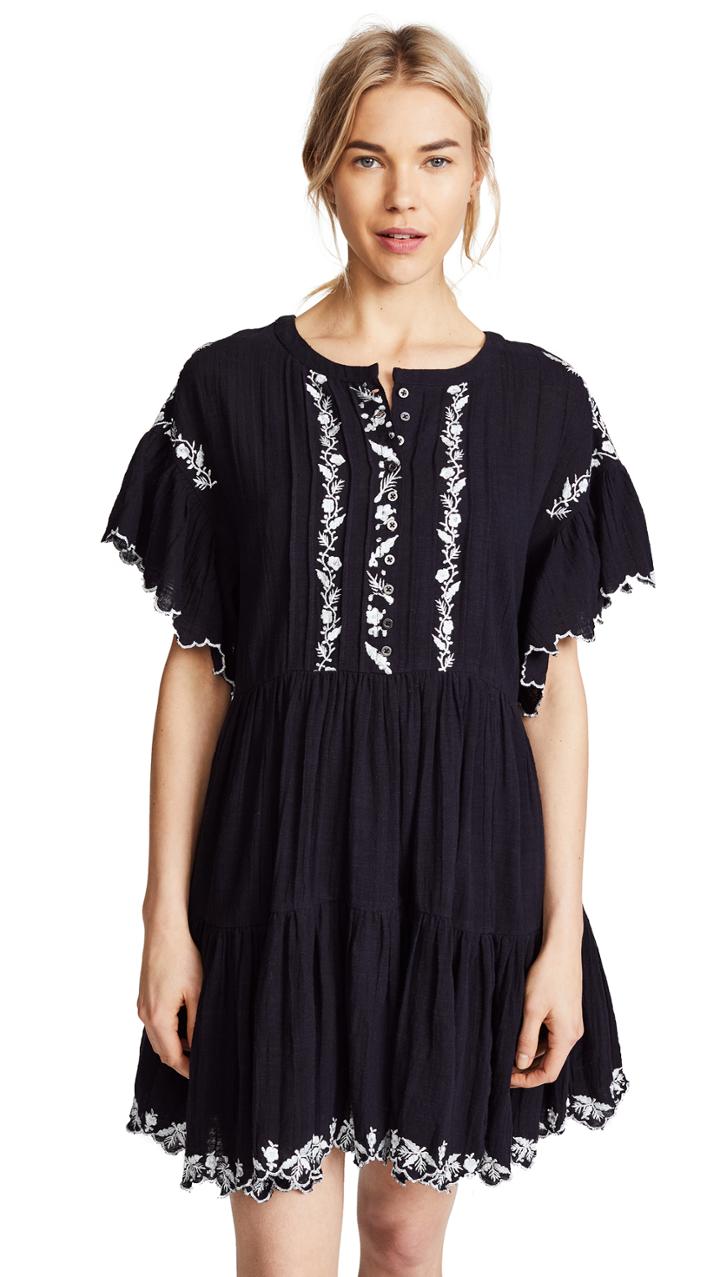 Free People Santiago Embroidered Mini Dress