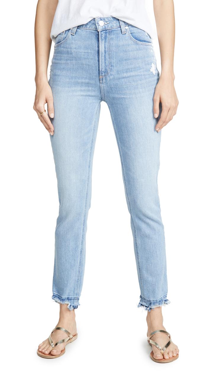 Paige Sarah Slim Jeans With Ripped Hem