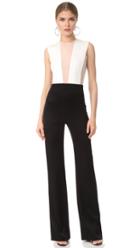 Galvan London Tuxedo Plunge Jumpsuit