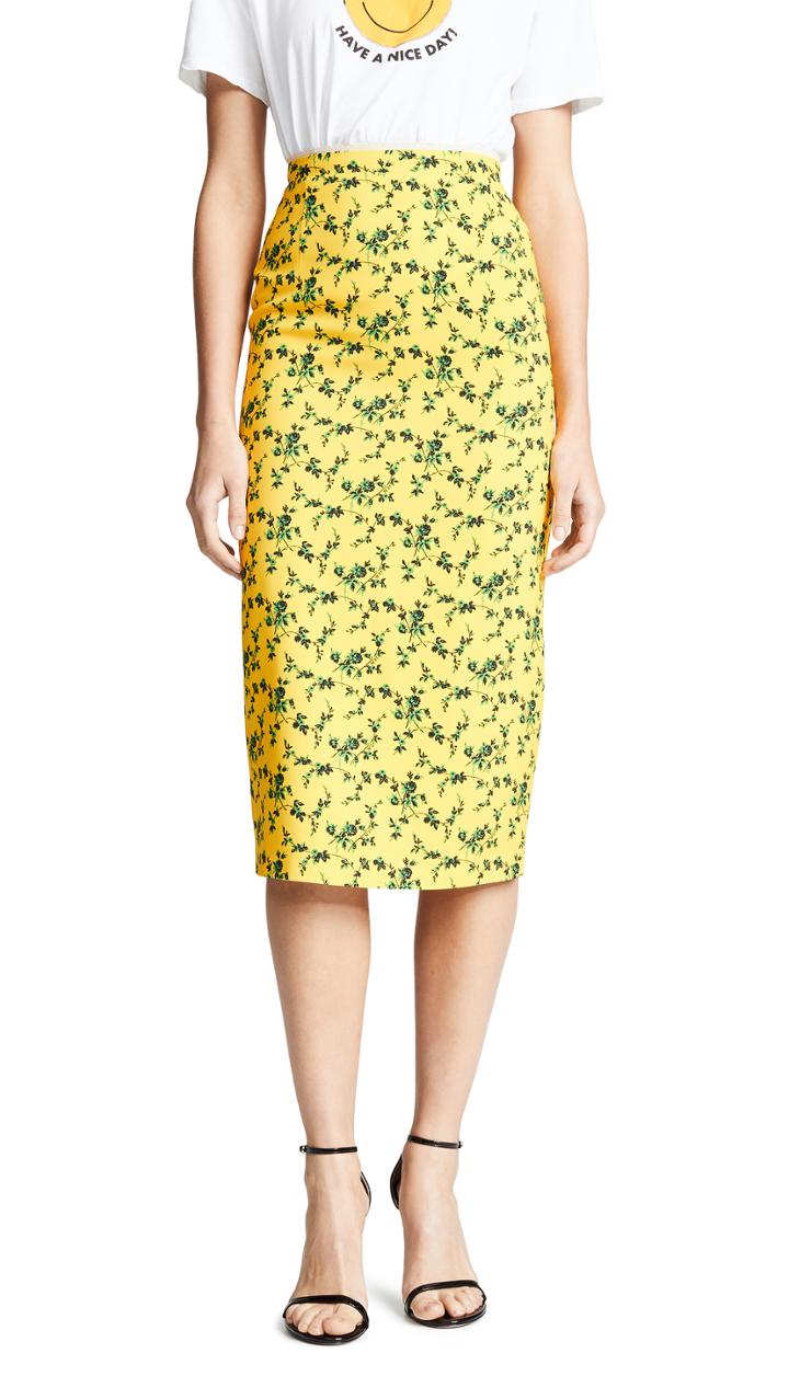 No 21 Floral Midi Skirt