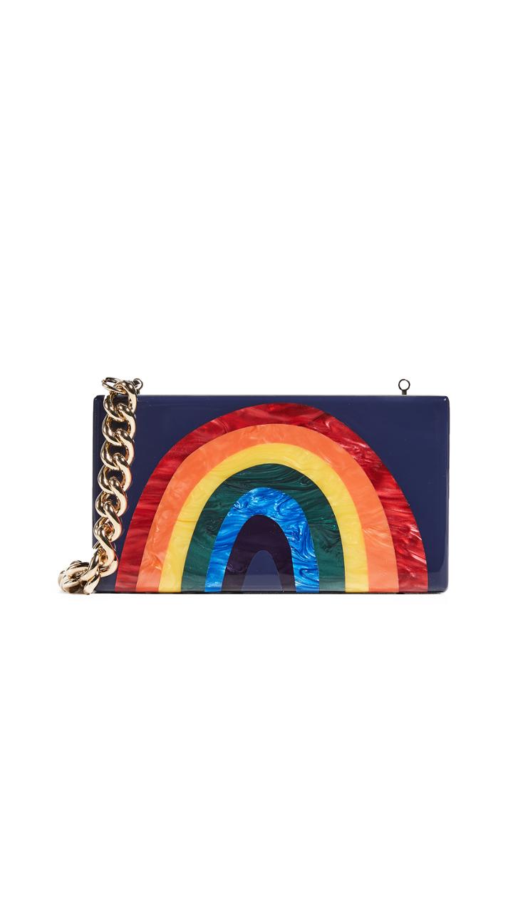 Edie Parker Rainbow Jean Clutch