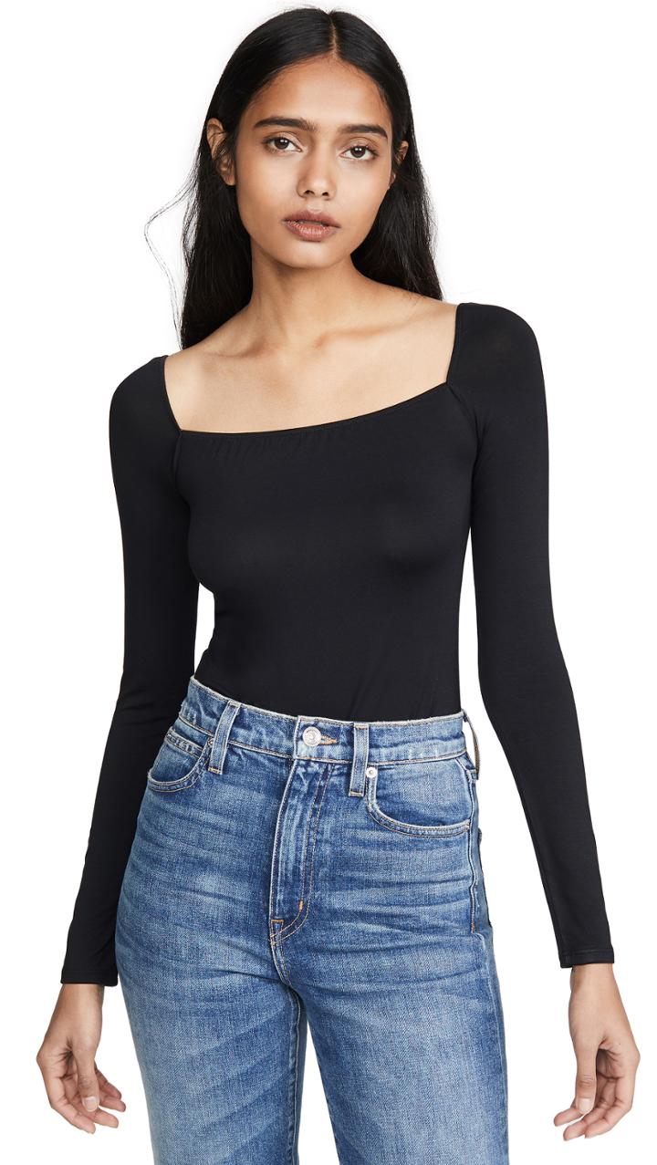 Enza Costa Italian Viscose Square Neck Top