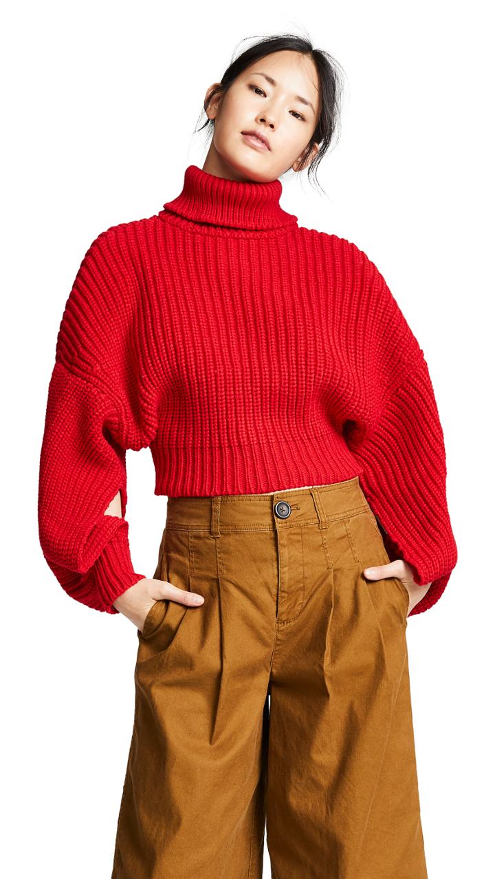 A W A K E Button Back Sweater