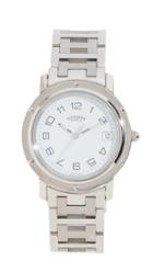 What Goes Around Comes Around Hermes White Sc Clipper Gm Watch
