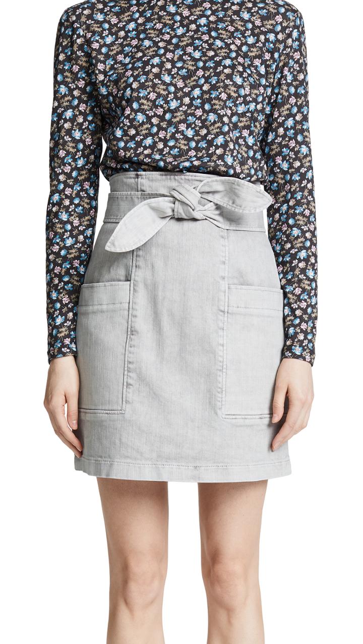 La Vie Rebecca Taylor Denim Knot Skirt