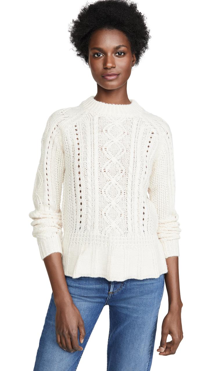 Scotch Soda Maison Scotch Chunky Cable Peplum Sweater