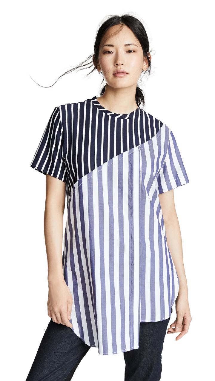Monse Torn Striped Tee