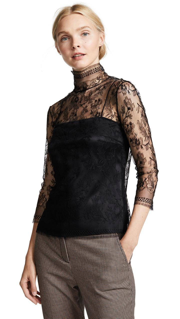 Adam Lippes Chantilly Lace Turtleneck