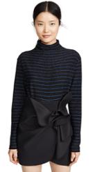 Ei8htdreams Metallic Terry Stripe High Neck Loose Top