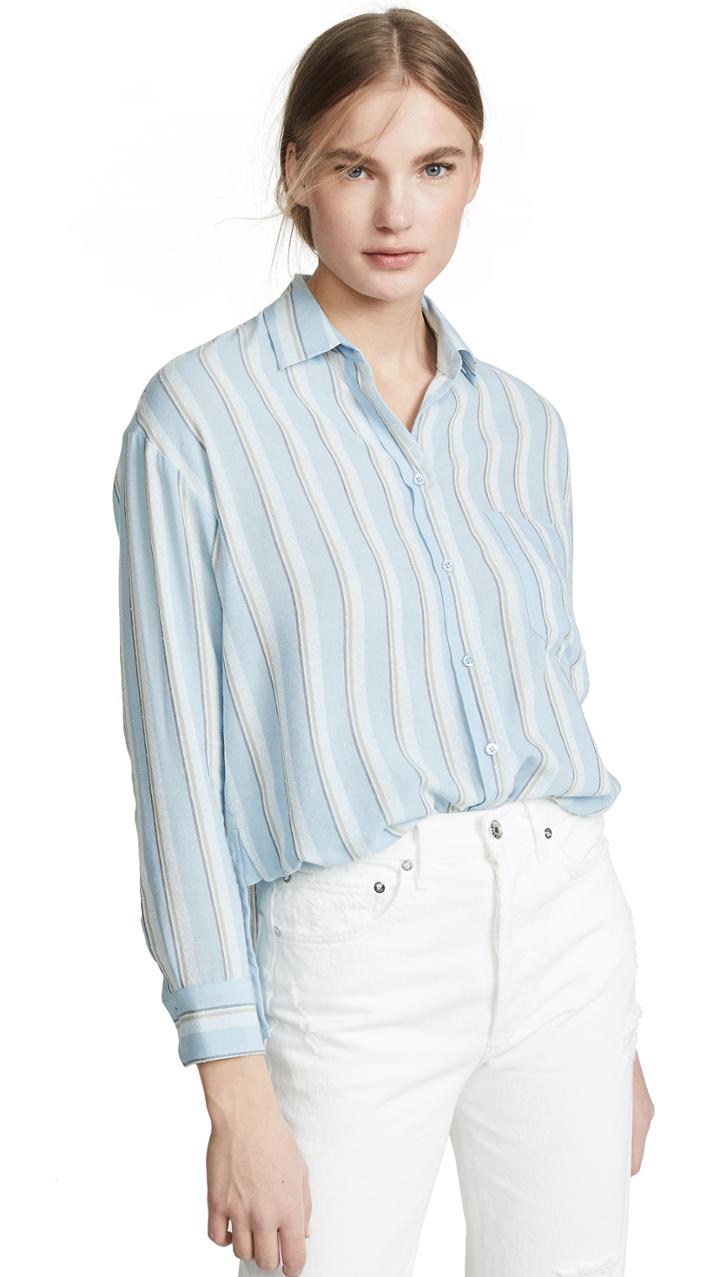 Vince Textured Stripe Boxy Top
