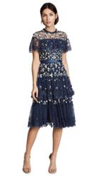 Marchesa Notte Embroidered Gown With Bishop Sleeve