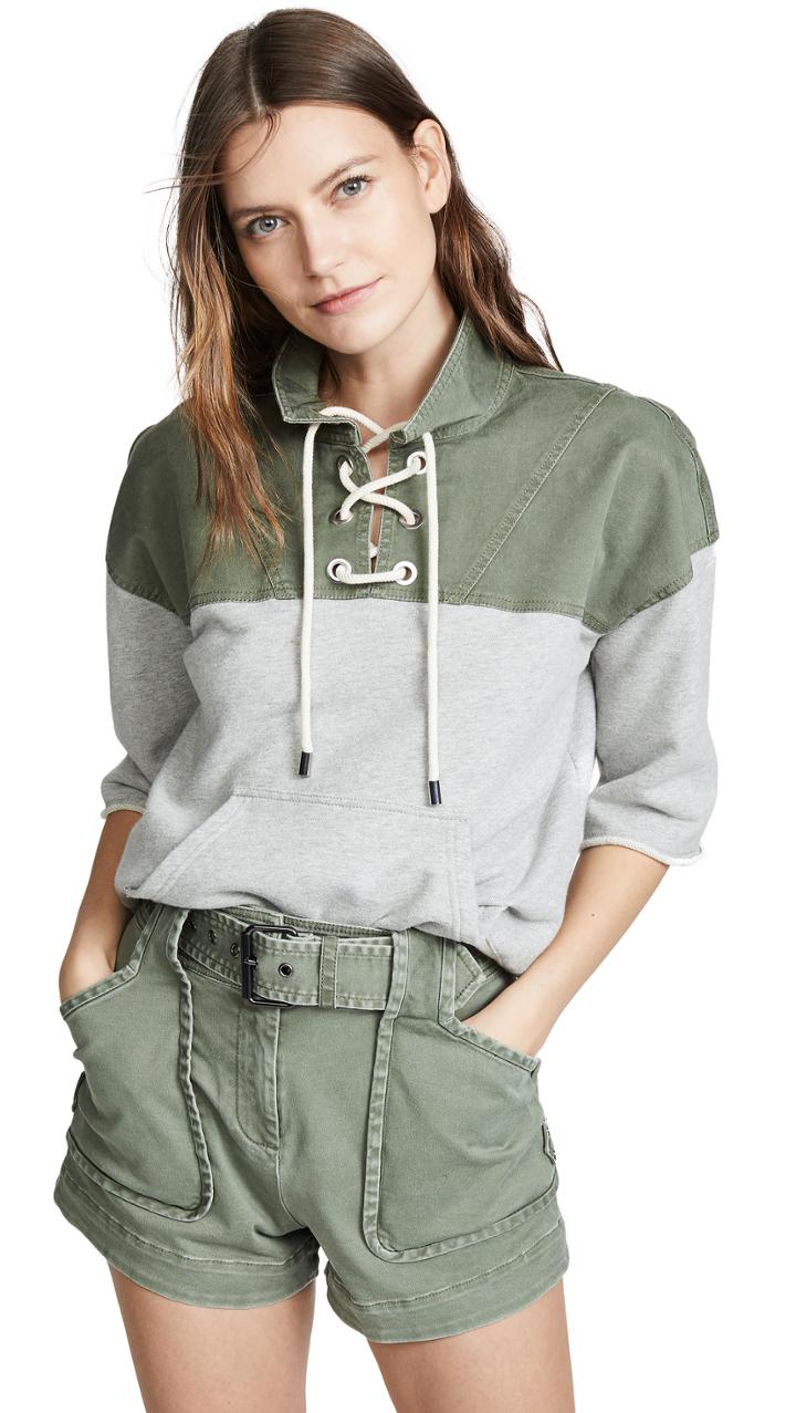 Derek Lam 10 Crosby Lace Up Sweatshirt