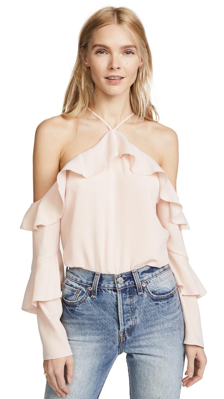 Cooper Ella Ruffle Cold Shoulder Blouse