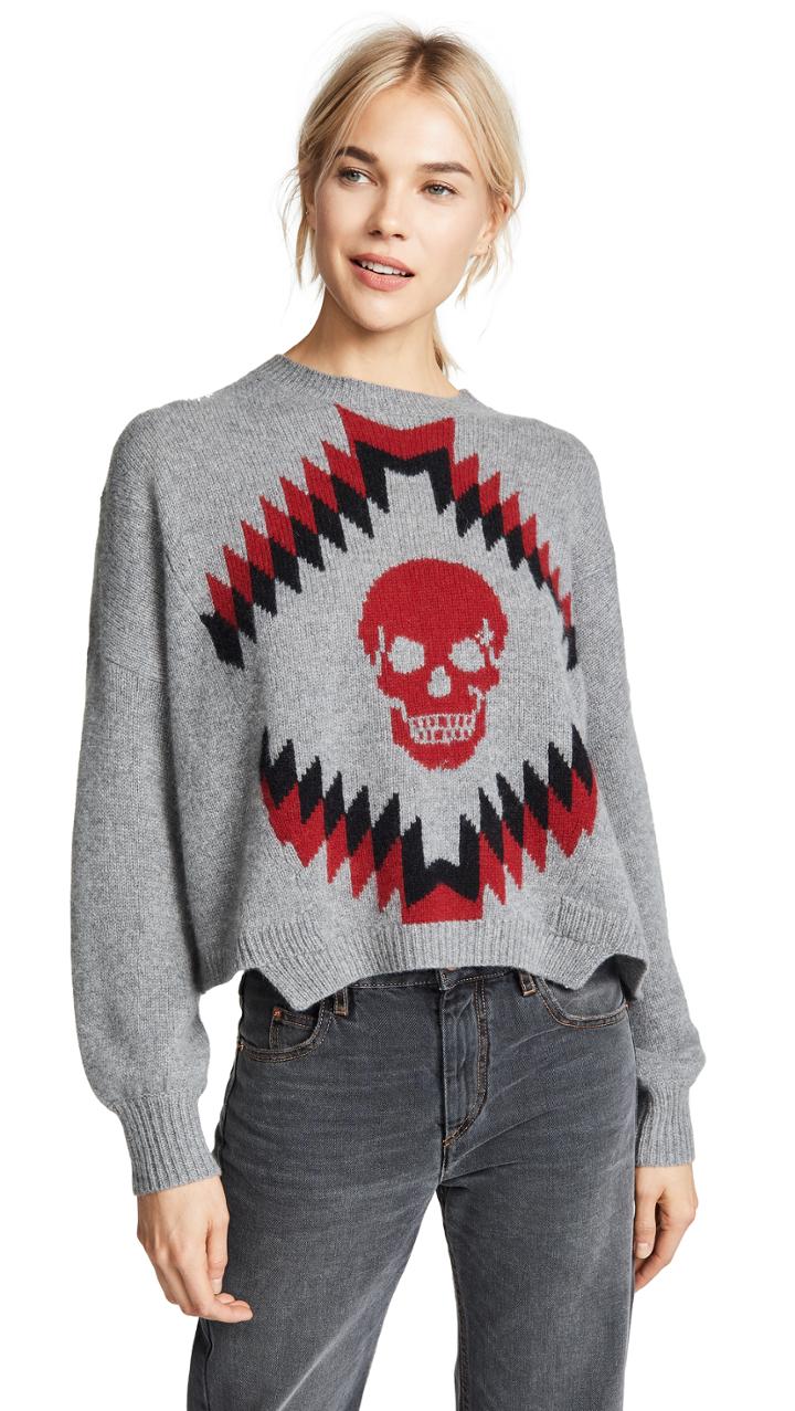 360 Sweater Cashmere Geometric Skull Sweater