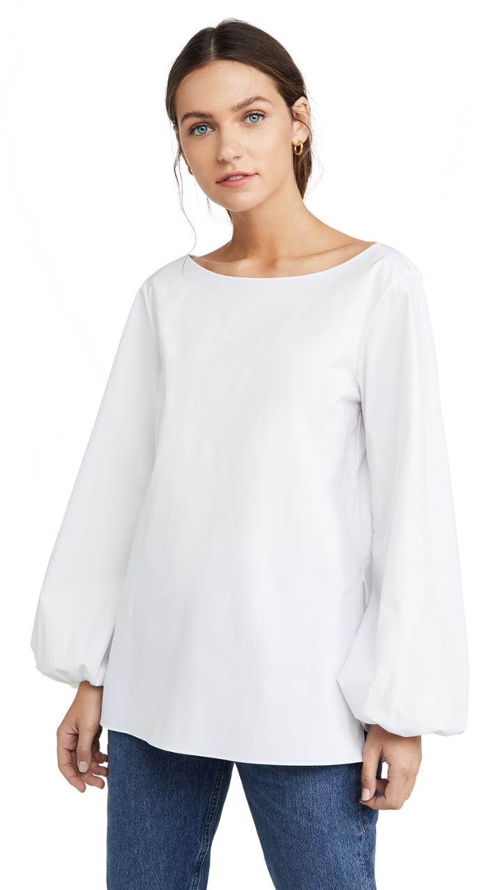 Theory Shirred Sleeve Top