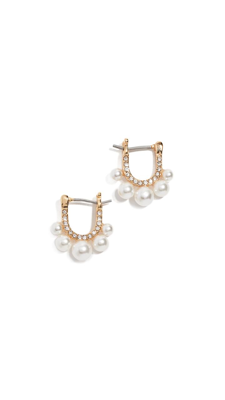 Rebecca Minkoff Sophia Five Pearl Huggie Earrings