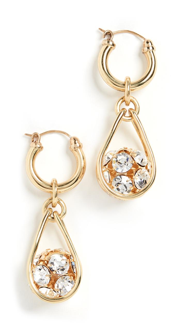 Ellery B Side Pave Ball Earrings