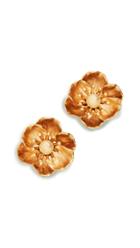 Oscar De La Renta Poppy Flower C Earrings