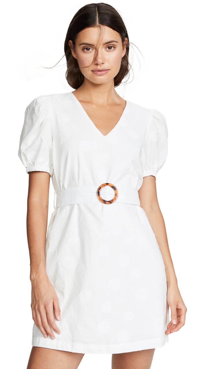 J O A Off White Dot Dress