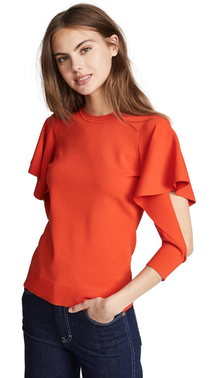 Opening Ceremony Flounce Sleeve Top