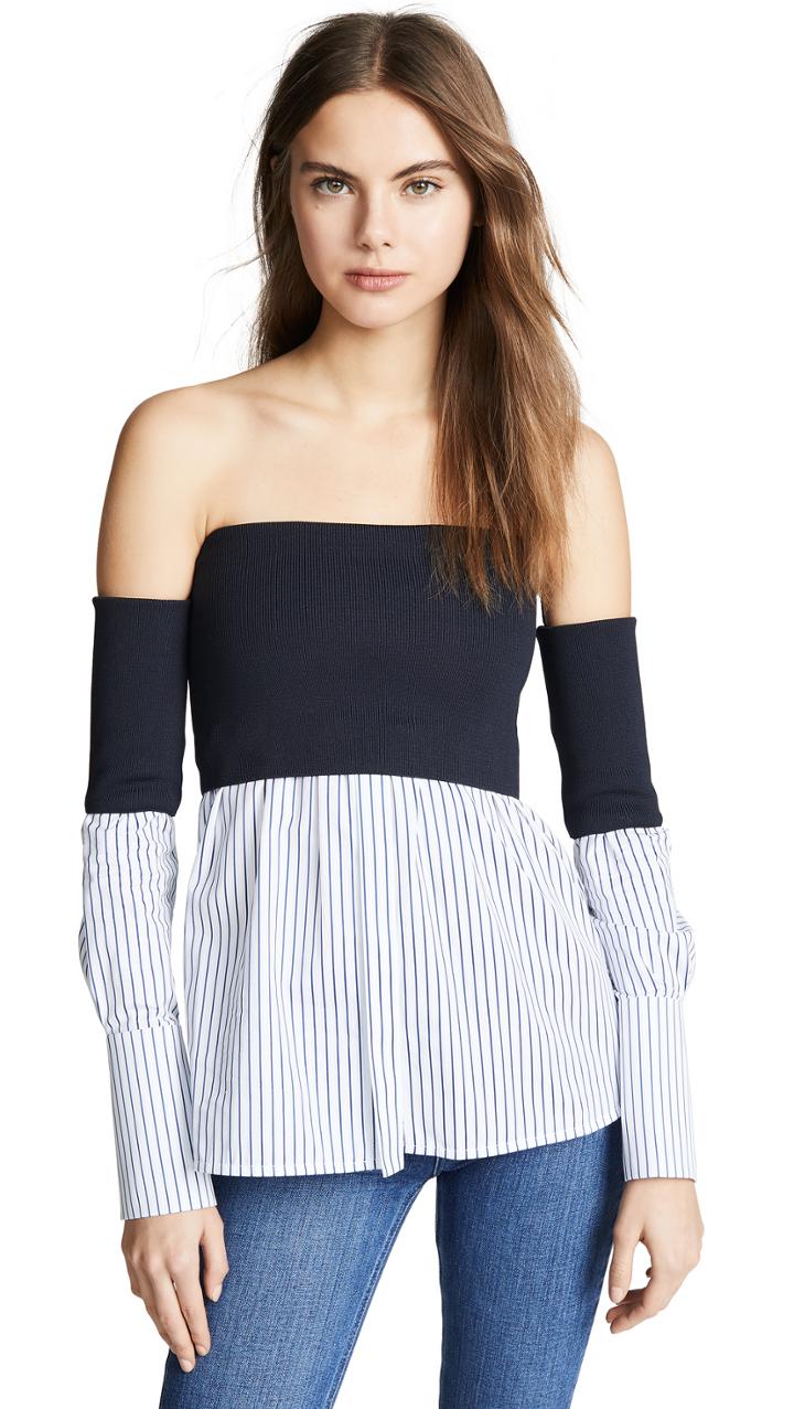 Victoria Victoria Beckham Off Shoulder Shirt