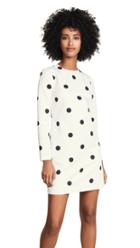 Cynthia Rowley Polka Dot Long Sleeve Shift Dress