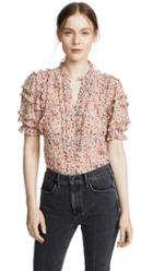 Rebecca Taylor Short Sleeve Margo Floral Top