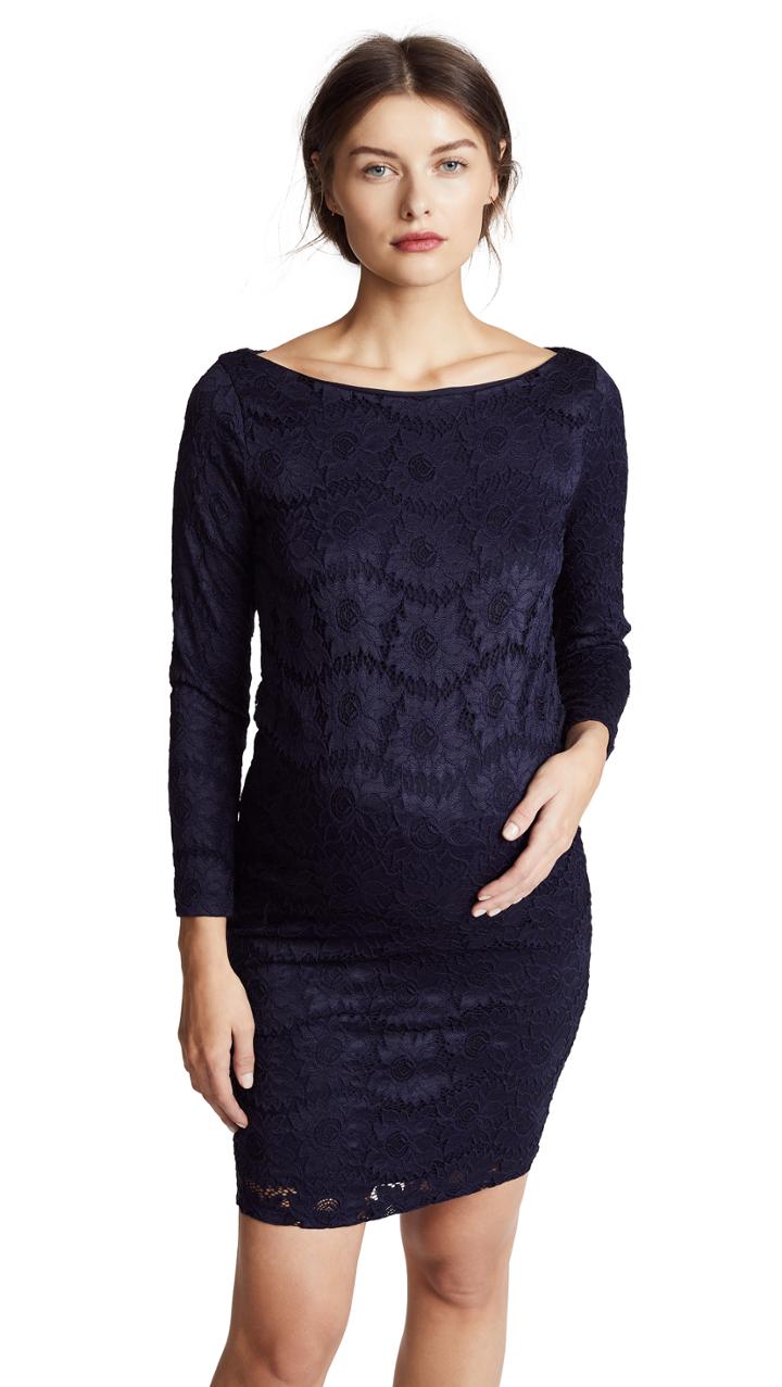 Ingrid Isabel Boat Neck Lace Maternity Dress