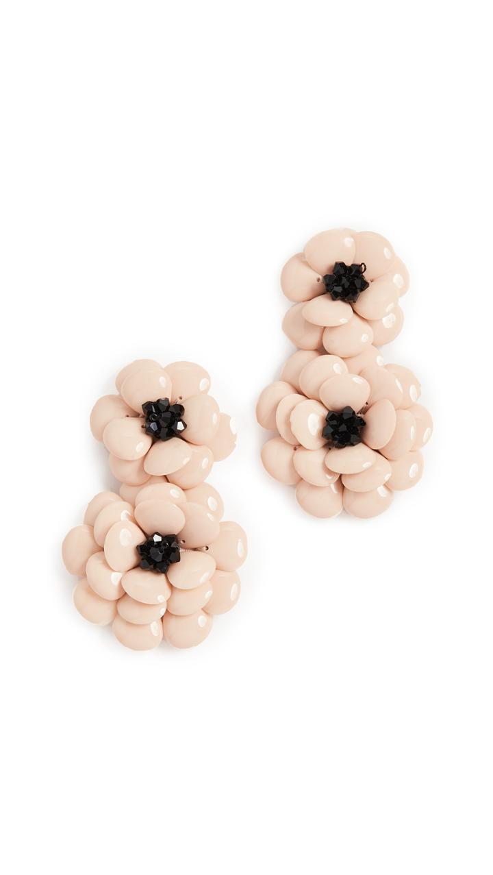 Oscar De La Renta Gardenia Earrings