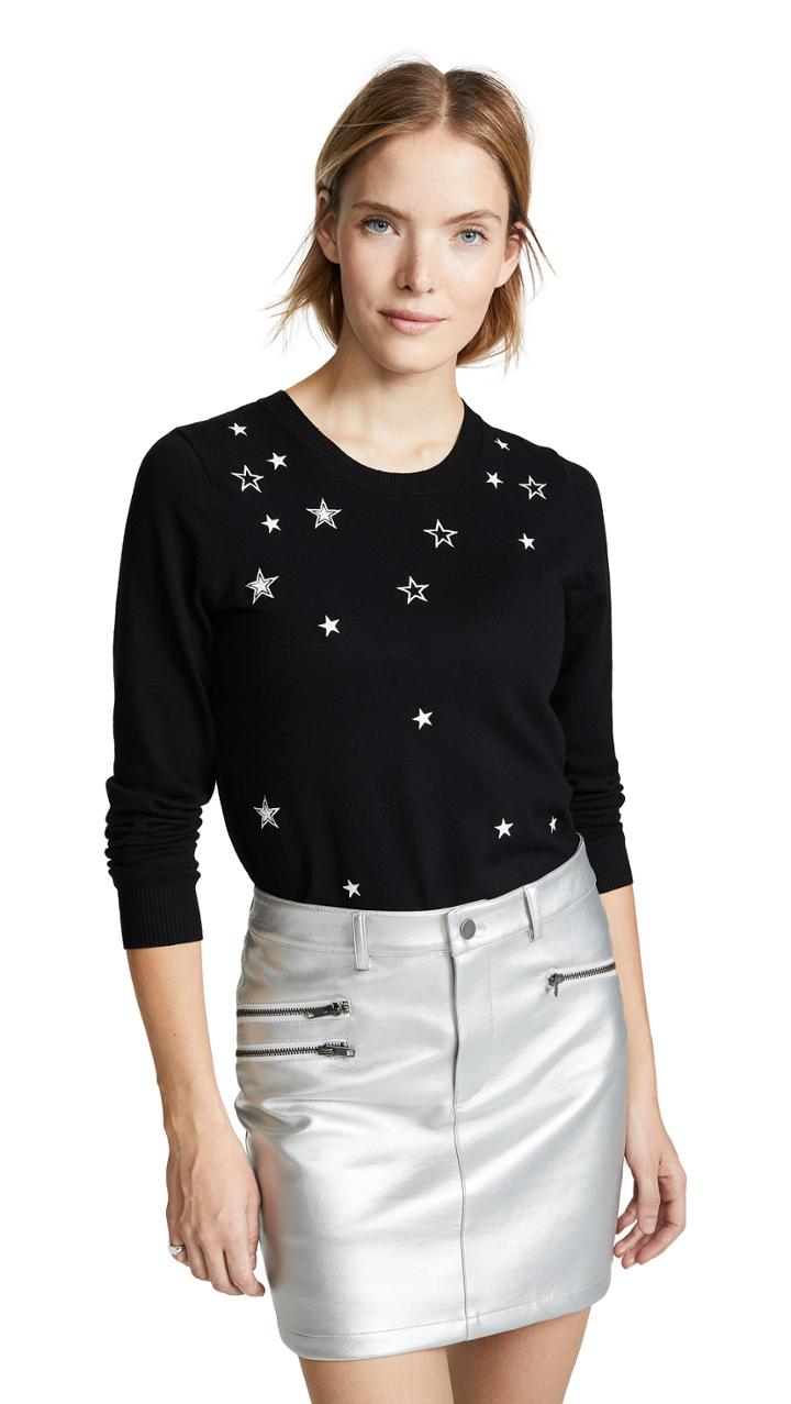 Rebecca Minkoff Lilita Sweater With Star Embroidery