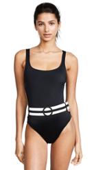 Solid Striped The Joan Black One Piece